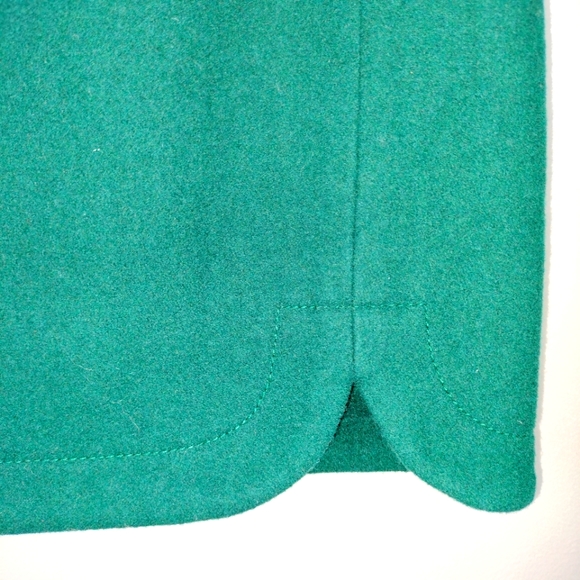 J. Crew Shirt Tail Wool Blend Mini Skirt in Forest Green Sz. 4 Tall - Picture 3 of 7